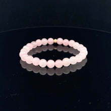 Load image into Gallery viewer, Gemstones Natural Rose Quartz 6mm 4mm Stretch Bracelet with 14k Gold Bead Choose Yellow, Stardust, Corrugated