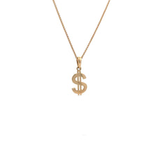 Load image into Gallery viewer, 18K Gold Necklace Chain 17.75 inches Pendant Dollar Sign 2.43 grams
