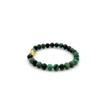Load image into Gallery viewer, 18K Gold Pixiu Piyao Bracelet Bracelet Emerald Gemstones 6mm Micro Faceted May Birthstone - Rafant