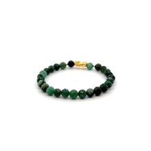 Load image into Gallery viewer, 18K Gold Pixiu Piyao Bracelet Bracelet Emerald Gemstones 6mm Micro Faceted May Birthstone - Rafant