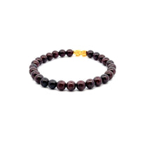Load image into Gallery viewer, 18K Gold Pixiu Piyao Lucky Charm Bracelet Natural Garnet January Birthstones Gemstones 6mm Size 6.5" - Rafant