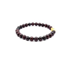 Load image into Gallery viewer, 18K Gold Pixiu Piyao Lucky Charm Bracelet Natural Garnet January Birthstones Gemstones 6mm Size 6.5" - Rafant