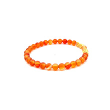 Load image into Gallery viewer, 18K Gold Pixiu Piyao Lucky Charm Bracelet Gemstones July Birthstones Carnelian 6mm Size 7.25" - Rafant