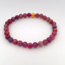 Load image into Gallery viewer, 24K Gold Coin Ball Lucky Charm Bracelet Gemstones Natural Ruby 5mm S 6.25" - Rafant