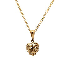 Load image into Gallery viewer, 18K Gold Necklace Cable Oval 27 inches Chain Panther Pendant