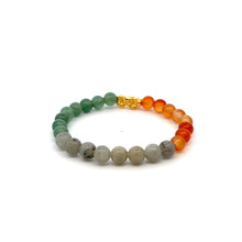 Load image into Gallery viewer, 18K Gold Dragon Pixiu Piyao Lucky Charm Bracelet Zodiac Signs Taurus Gemstones 6mm - Rafant