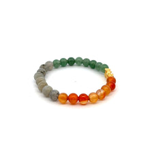 Load image into Gallery viewer, 18K Gold Dragon Pixiu Piyao Lucky Charm Bracelet Zodiac Signs Taurus Gemstones 6mm - Rafant