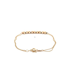 Load image into Gallery viewer, 18K Gold Bracelet Beaded Rounds Charms Size 7 inches Three tones - Rafant