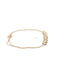 Load image into Gallery viewer, 18K Gold Bracelet Beaded Rounds Charms Size 7 inches Three tones - Rafant