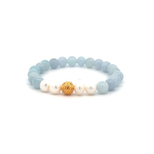 Load image into Gallery viewer, 18K Gold Money Coin Ball Gemstones Birthstones Pearl Aquamarine Amethyst Emerald Pearl 5-6mm