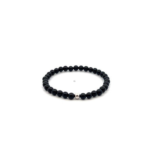 Natural Onyx Gemstones Mini 4mm 18K Gold Charm Bead - Rafant