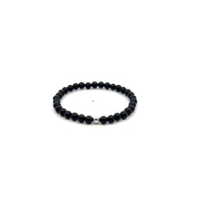 Load image into Gallery viewer, Natural Onyx Gemstones Mini 4mm 18K Gold Charm Bead - Rafant