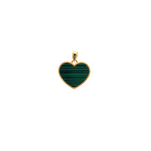 Load image into Gallery viewer, 18K Gold Pendant Heart Malachite - Rafant