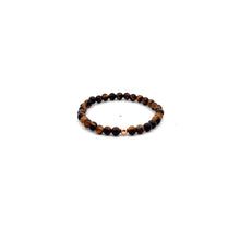 Load image into Gallery viewer, Natural Tiger's Eye Gemstones Mini 4mm 18K Gold Charm Bead - Rafant