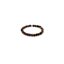 Load image into Gallery viewer, Natural Tiger's Eye Gemstones Mini 4mm 18K Gold Charm Bead - Rafant
