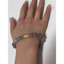 Load image into Gallery viewer, 24K Gold Piyao Pixiu Dragon Lucky Charm Bracelet Gemstones Birthstones Multicolor Tourmaline 8mm S6.25" - Rafant