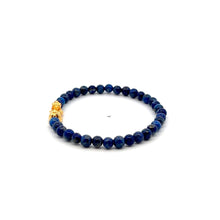 Load image into Gallery viewer, 18K Gold Pixiu Piyao Bracelet Gemstone Mini Beads Lapis Lazuli 4mm September Birthstone - Rafant
