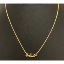 Load image into Gallery viewer, 18K Gold Necklace Chain Wish Cubic Zirconia 17 inches 1 inch extension 2.43 grams