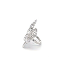 Load image into Gallery viewer, 925 Sterling Silver Ring Butterfly Very Large Cubic Zirconia Size 5 - Rafant