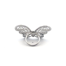 Load image into Gallery viewer, 925 Sterling Silver Ring Butterfly Very Large Cubic Zirconia Size 5 - Rafant