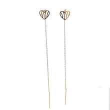 Load image into Gallery viewer, 18K Gold Earrings Threader Heart - Rafant