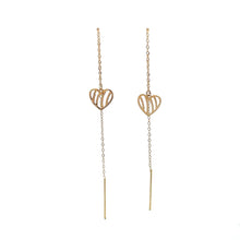 Load image into Gallery viewer, 18K Gold Earrings Threader Heart - Rafant