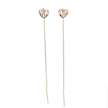 Load image into Gallery viewer, 18K Gold Earrings Threader Heart - Rafant