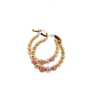 Load image into Gallery viewer, 18K Gold Earrings Hoops Beads Tricolor 1.14 grams Small - Rafant
