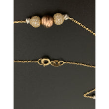Load image into Gallery viewer, 18K Gold Necklace Balls Beads Russian Stones Tricolor 3.31 grams Size 16.75 inches - Rafant