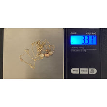 Load image into Gallery viewer, 18K Gold Necklace Balls Beads Russian Stones Tricolor 3.31 grams Size 16.75 inches - Rafant