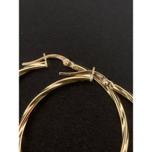Load image into Gallery viewer, 18K Gold Earrings Hoops Loops Twisted 1.88 grams Large - Rafant