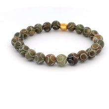 Load image into Gallery viewer, 24K Gold Money Bag Lucky Charm Bracelet Gemstones Brown Multicolor Carved Jade 7.5-8mm - Rafant
