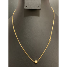 Load image into Gallery viewer, 18K Gold Necklace Chain 17.75 inches with Frosted Ball Pendant 1.03 grams - Rafant