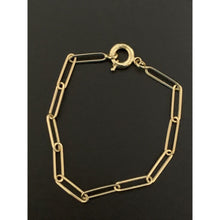 Load image into Gallery viewer, 18K Gold Bracelet Paperclips Link 7.5" - Rafant