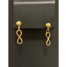 Load image into Gallery viewer, 18K Gold Earrings Post Dangling Infinity 1.42 grams - Rafant