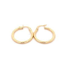 Load image into Gallery viewer, 18K Gold Earrings Hoops Textured Small - Rafant