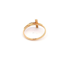 Load image into Gallery viewer, 18K Gold Ring Cross Jesus Christ Religious White Yellow Gold 1.52 grams Size 6 - Rafant