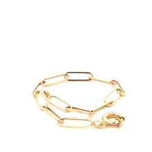 Load image into Gallery viewer, 18K Yellow Gold Bracelet Paperclip Size 7.5 inches 3 grams - Rafant