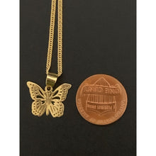Load image into Gallery viewer, 18K Gold Necklace Chain 17.75 inches with Butterfly Pendant 2.68 grams - Rafant