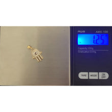 Load image into Gallery viewer, 18K Gold Pendant Hand of Fatima Cubic Zirconia 1.25 grams - Rafant