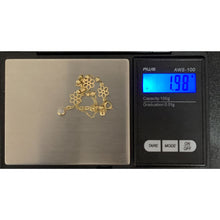 Load image into Gallery viewer, 18K Gold Bracelet 7 inches plus 1" Flower Charms Cubic Zirconia 1.98 grams - Rafant