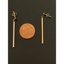 Load image into Gallery viewer, 18K Gold Earrings Bar Post Dangling 1 gram - Rafant