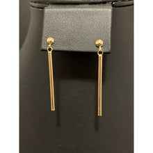 Load image into Gallery viewer, 18K Gold Earrings Bar Post Dangling 1 gram - Rafant