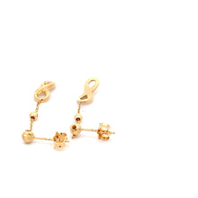Load image into Gallery viewer, 18K Yellow Gold Earrings Infinity Dangling 2.28 grams - Rafant