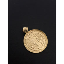 Load image into Gallery viewer, 18K Gold Pendant Saint Benedict Round 1.43 grams - Rafant