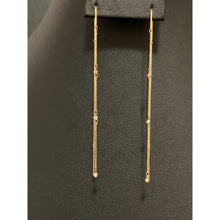 Load image into Gallery viewer, 18K Gold Earrings Threader Beaded White Yellow Gold 1.05 grams - Rafant