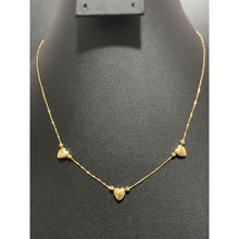Load image into Gallery viewer, 18K Gold Necklace 16 inches with Heart Charms 1.69 grams - Rafant
