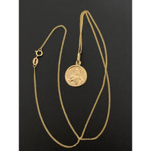 Load image into Gallery viewer, 18K Gold Necklace Chain 17.75 inches Jesus Christ Pendant 1.99 grams - Rafant