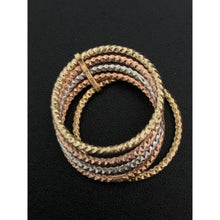 Load image into Gallery viewer, 18K Gold Ring Five Days Tricolor White Yellow Rose Gold 1.62 grams Size 8.25 - Rafant