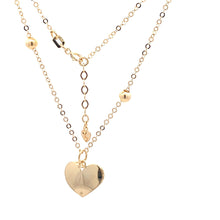 Load image into Gallery viewer, 18K Yellow Gold Necklace Chain 16.75 " plus one inch extension Pendant Heart Beads 3.32 grams - Rafant